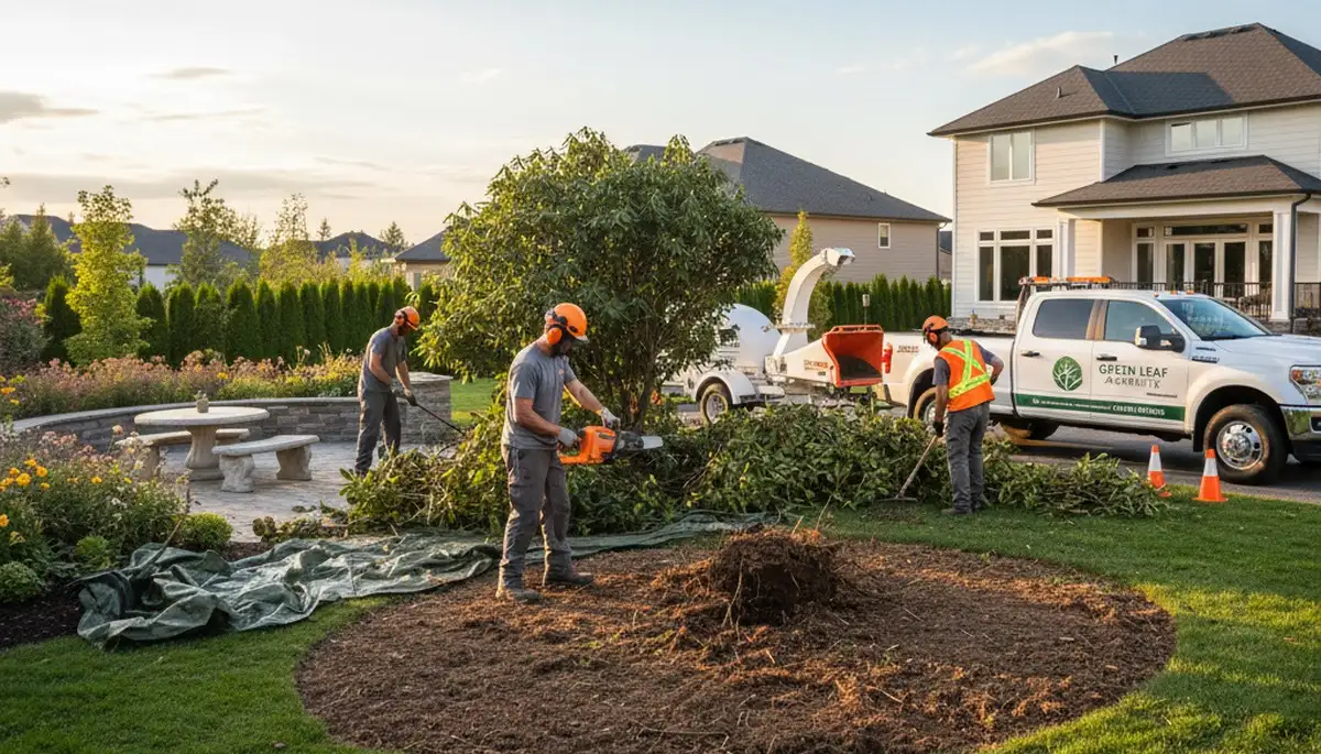 Professional shrub removal service clearing overgrown bushes in Royal Oak, MI yard