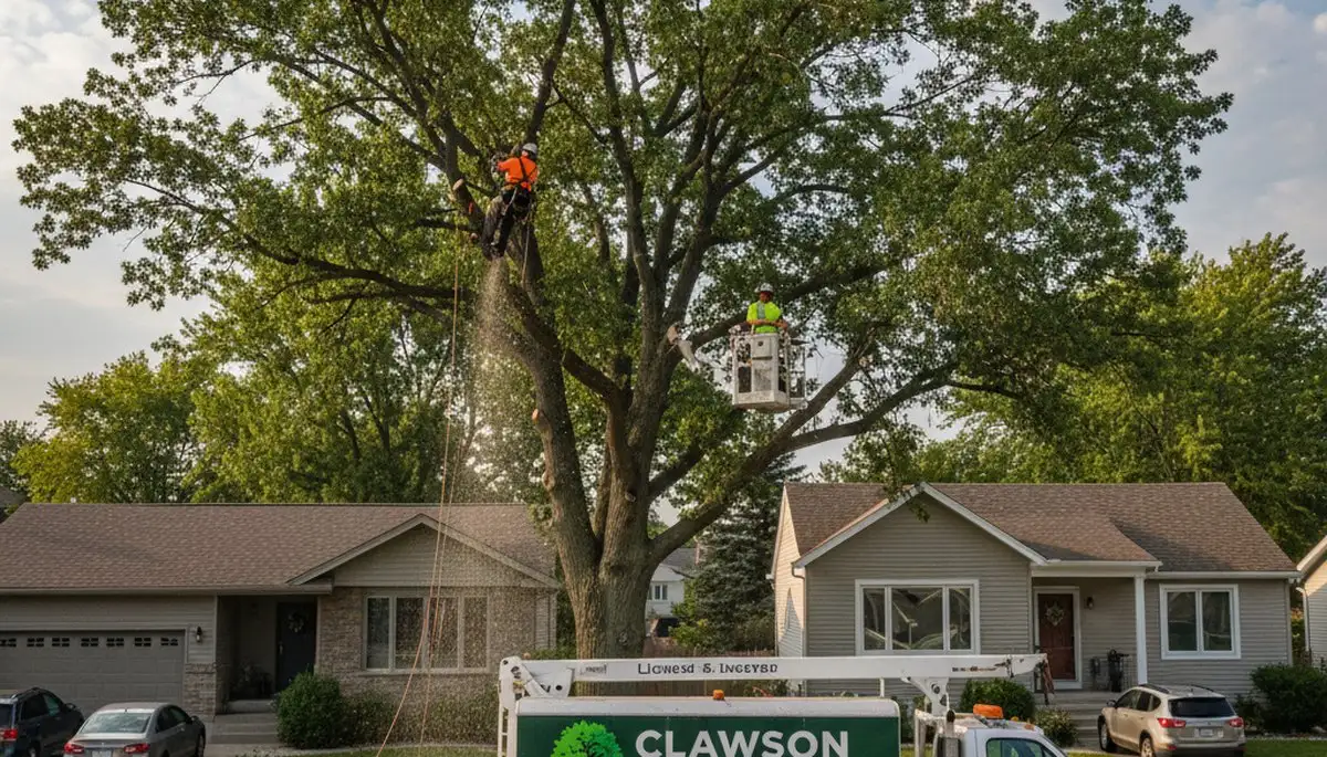 Professional tree removal service in Royal Oak MI safely clearing large oak tree