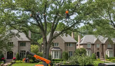 Professional tree removal service in Royal Oak, MI safely cutting and clearing residential trees